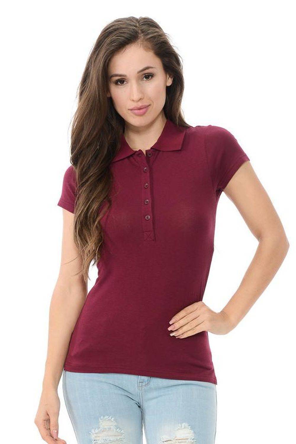 Chervo Polo Top red casual look Fashion Tops Polo Tops 
