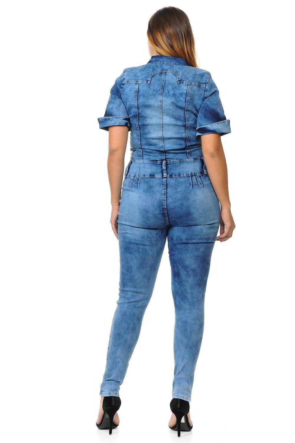 denim plus size jumpsuit